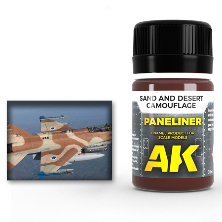 Solutii Weathering - AK Interactive 2073 - Aircraft Panel Liner For Sand And Desert Camouflage 35Ml