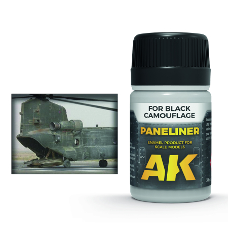 Solutii Weathering - AK Interactive 2075 - Aircraft Panel Liner For Black Camouflage 35Ml