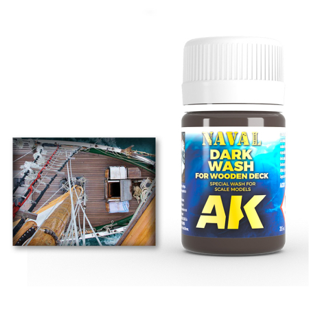 Solutii Weathering - AK Interactive 301 - For Ships - Dark Wash For Wood Decks