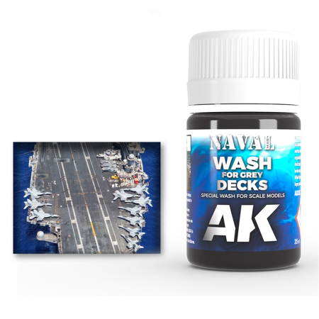 Solutii Weathering - AK Interactive 302 - For Ships - Wash For Grey Decks
