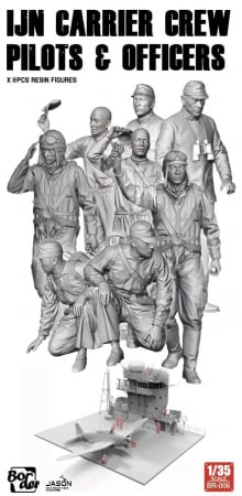 Figurine - Border Model BR-006 - 1:35 Akagi bridge figures (Sailors, pilots, naval)