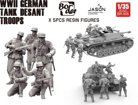 Figurine - Border Model BR-005 - 1:35 WW2 German Tank Desant Troops (resin figures)