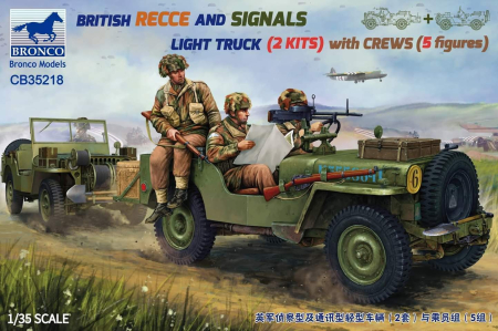 Kituri machete - Bronco CB35218 - 1:35 BRITISH RECCE AND SIGNALS LIGHT TRUCK (2 KITS) with CREWS