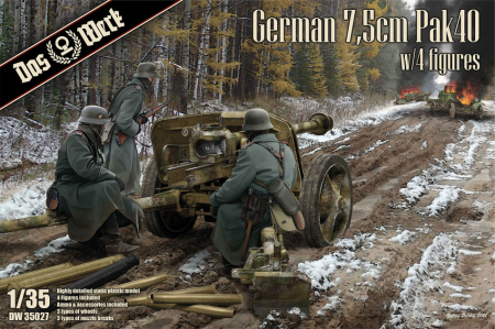 Kituri machete - Das Werk 35027 - 1:35 German 7,5cm Pak40 w/4 figures
