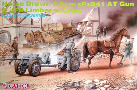 Kituri machete - Dragon 6079 - 1:35 Horse Drawn 2.8cm SPzB41 AT Gun and JF8 Limber w/Crew
