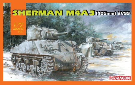 Vehicule militare terestre - Dragon 7569 - 1:72 Sherman M4A3 105mm VVSS