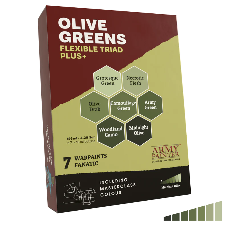 Vopsire, Weathering & Diorama - The Army Painter - Flexible Triad PLUS+: Olive Greens