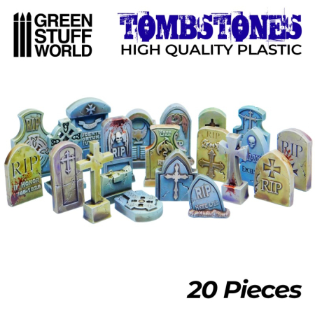 Wargames & Boardgames - GSW - 20X Gravestones Resin Set