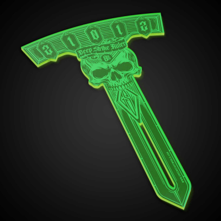 Warhammer & Wargames - GSW - 40K Deep Strike Ruler Template 8 inch - Fluor Green