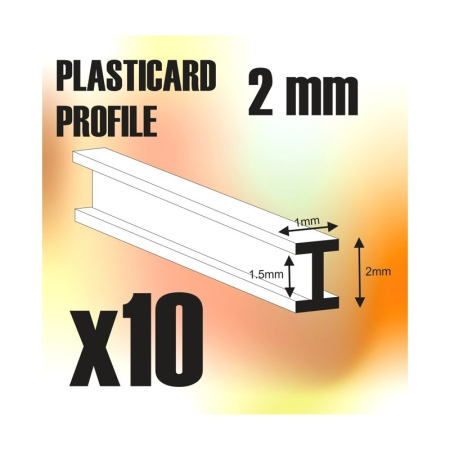 Profile si placi ABS - GSW - ABS Plasticard - Profile DOUBLE-T 2 mm