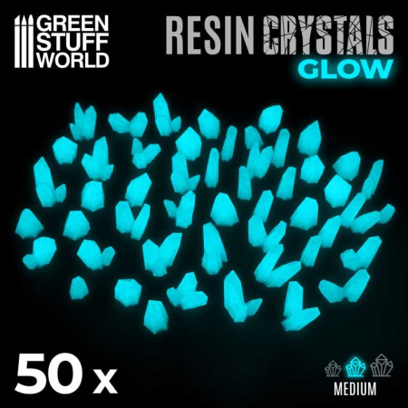 Wargames & Boardgames - GSW - AQUA TURQUOISE GLOW Resin Crystals - Medium