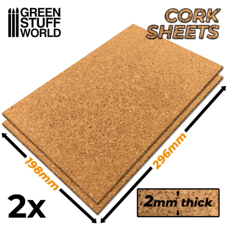 Sol Diorama - GSW - Cork Sheet In 2mm X2