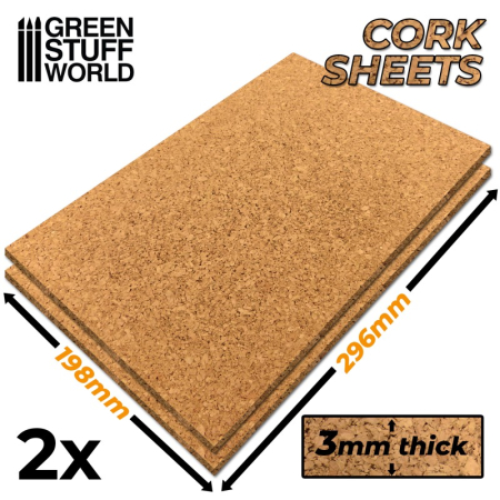 Sol Diorama - GSW - Cork Sheet In 3mm X2