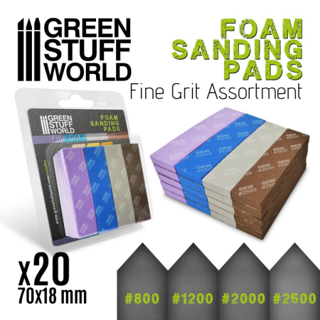 Slefuire & Abrazive - GSW - Foam Sanding Pads - Fine Grit Assortment x20