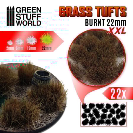 Vegetatie - GSW - Grass tufts 22mm XXL – Burnt