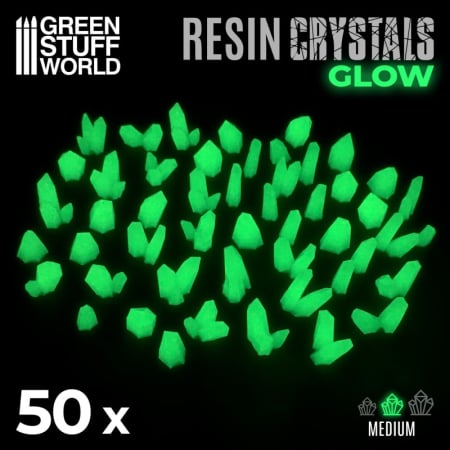 Wargames & Boardgames - GSW - Green Glow Resin Crystals - Medium