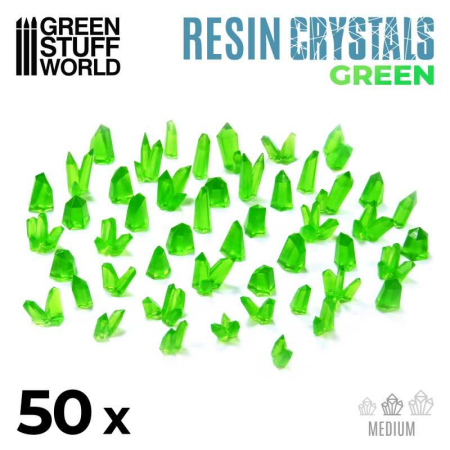 Wargames & Boardgames - GSW - GREEN Resin Crystals - Medium