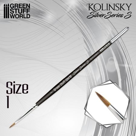 Vopsire, Weathering & Diorama - GSW - Kolinsky Brush size #1 - SILVER SERIE (S-type)