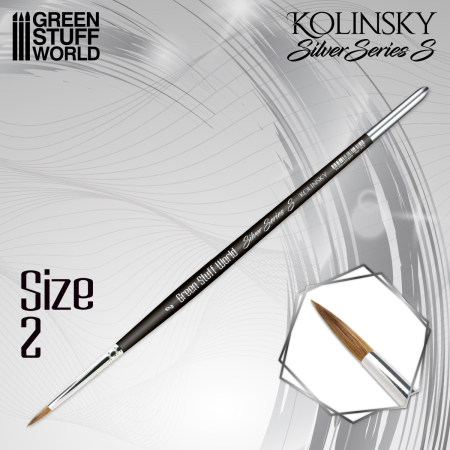 Vopsire, Weathering & Diorama - GSW - Kolinsky Brush size #2 - SILVER SERIE (S-type)