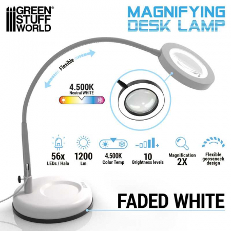 GSW - Lampa de birou cu lupa - Faded White [2]