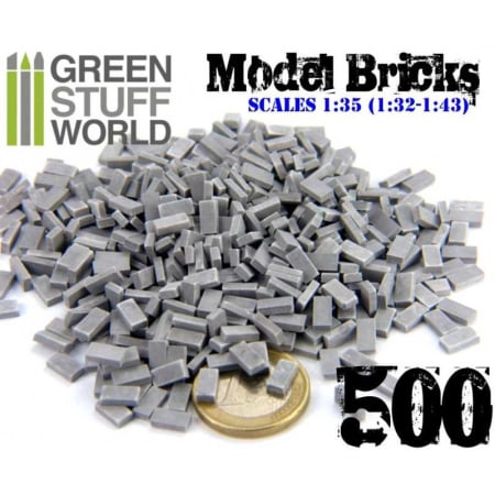 Wargames & Boardgames - GSW - Miniature Bricks - Grey x500 1:35