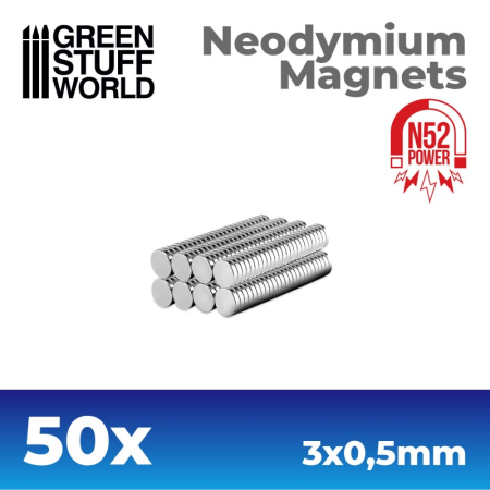 Wargames & Boardgames - GSW - Neodymium Magnets 3x0'5mm - 50 units (N52)