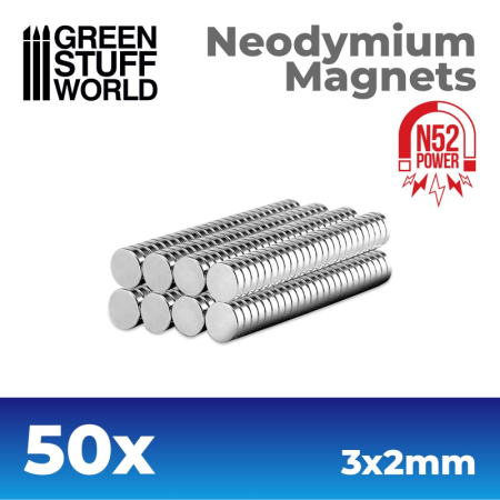 Wargames & Boardgames - GSW - Neodymium Magnets 3X2mm - 50 Units (N52)
