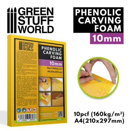 Scule & materiale - GSW - Phenolic Carving Foam 10mm - A4 Size
