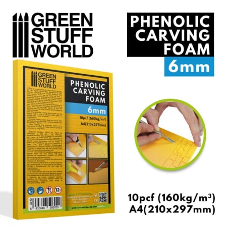 Scule & materiale - GSW - Phenolic Carving Foam 6mm - A4 Size