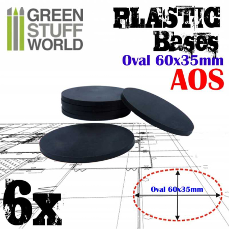 Baze miniaturi & Accesorii - GSW - Plastic Bases - Oval Pill 60X35mm Aos