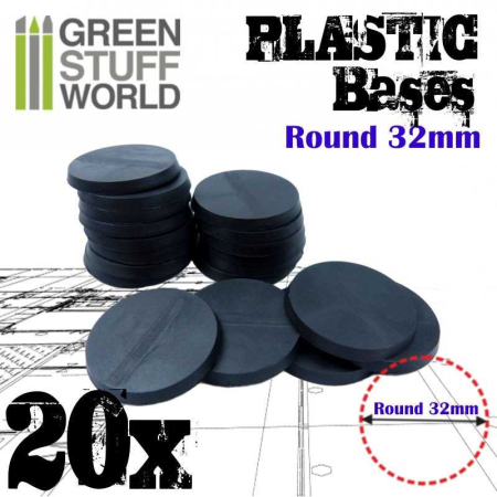 Baze miniaturi & Accesorii - GSW - Plastic Bases - Round 32mm Black