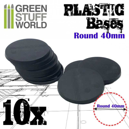 Baze miniaturi & Accesorii - GSW - Plastic Bases - Round 40 mm Black