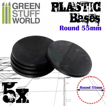 Baze miniaturi & Accesorii - GSW - Plastic Bases - Round 55 mm Black
