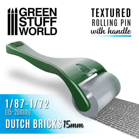 Unelte diverse - GSW - Rolling Pin With Handle - Dutch Bricks 15mm