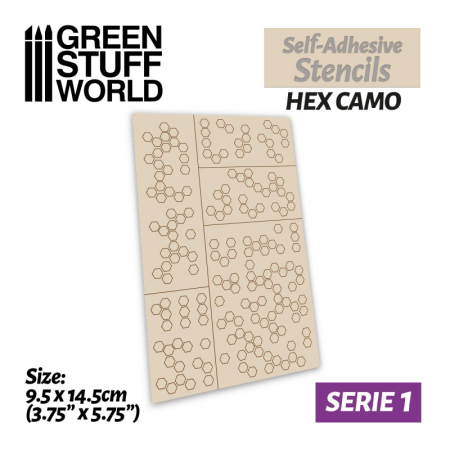Benzi mascare - GSW - Self-adhesive stencils - Hex Camo