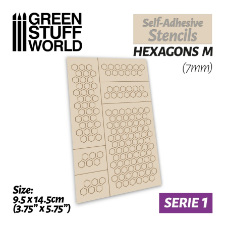 Benzi mascare - GSW - Self-adhesive stencils - Hexagons M - 7mm
