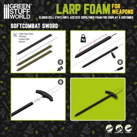 GSW - Soft LARP Foam 10mm for Sword blades [2]