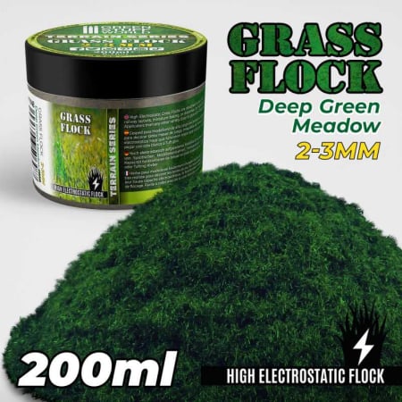 Vegetatie - GSW - Static Grass Flock 2-3mm - DEEP GREEN MEADOW - 200 ml