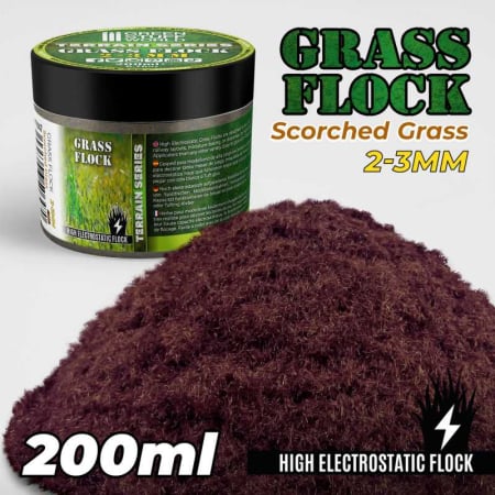 Vegetatie - GSW - Static Grass Flock 2-3mm - SCORCHED BROWN - 200 ml