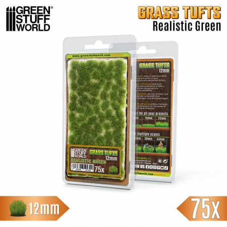 Accesorii diorama - GSW - Static Grass Tufts 12 mm - Realistic Green