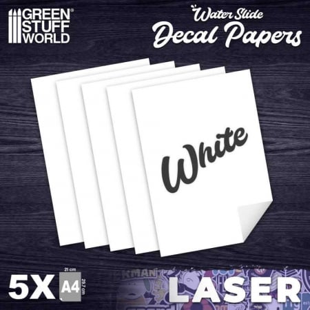 Scule & materiale - GSW - Waterslide Decals - Laser White