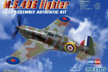 Avioane - Hobby Boss 80235 - 1:72 M.S.406 Fighter Easy Assembly