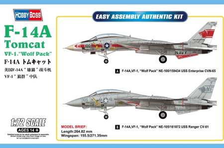 Kituri machete - Hobby Boss 80279 - 1:72 F-14A Tomcat VF-1, "Wolf Pack"