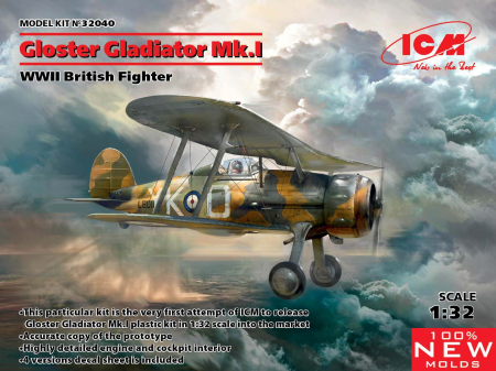 Kituri machete - ICM 32040 - 1:32 Gloster Gladiator Mk.I, WWII British Fighter