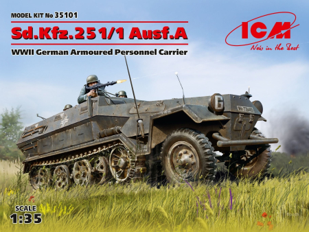 Kituri machete - ICM 35101 - 1:35 Sd.Kfz.251/1 Ausf.A, WWII German Armoured Personnel Carrier (100% new molds)