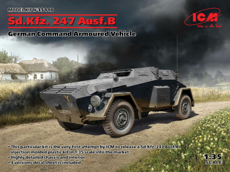 Kituri machete - ICM 35110 - 1:35 1:35 Sd.Kfz. 247 Ausf.B, German Command Armoured Vehicle (100% new molds)