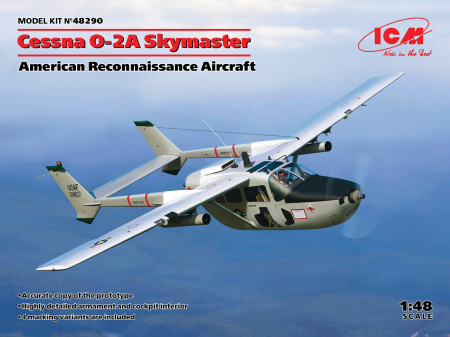 Vehicule civile - ICM 48290 - 1:48 Cessna O-2A Skymaster (100% new molds)