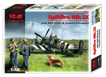 Kituri machete - ICM 48801 - 1:48 Spitfire Mk.IX with RAF Pilots and Ground Personnel
