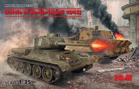 Kituri machete - ICM DS3506 - 1:35 Battle of Berlin (April 1945) (T-34-85, King Tiger)