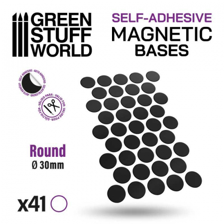 Wargames & Boardgames - GSW - Round Magnetic Sheet Self-Adhesive - 30mm